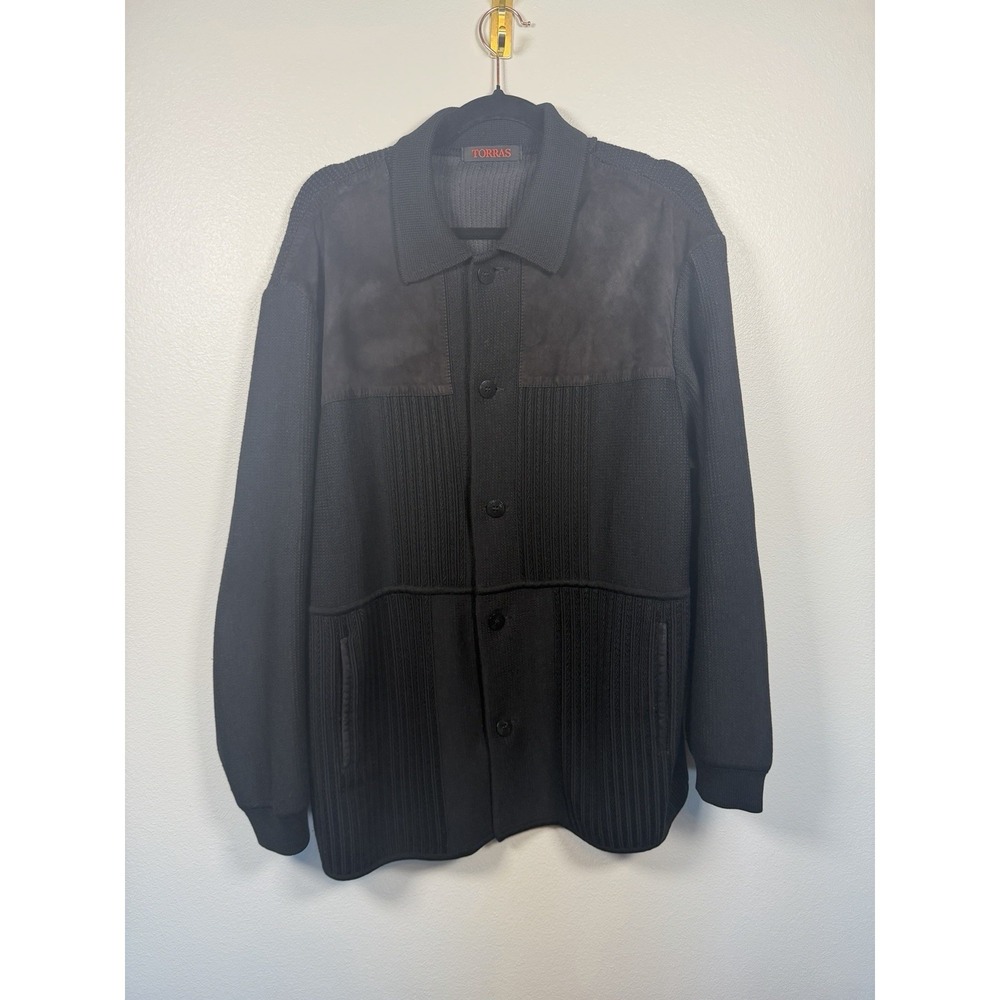 Torras Vintage Button Down Wool Blend & Suede Jacket‎ Size S/tall Made In Spain